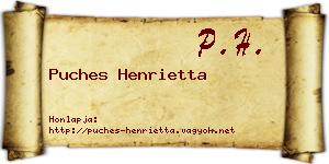 Puches Henrietta névjegykártya